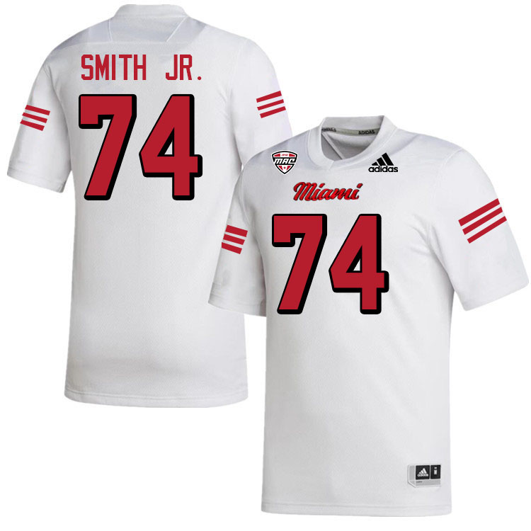 Miami University Redhawks #74 Gregory Smith Jr. College Football Jerseys Stitched-White